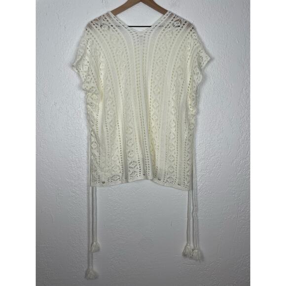 Zyia Active Swimwear Cream Open Knit Swim Cover Up Boho Size Small - Picture 5 of 6